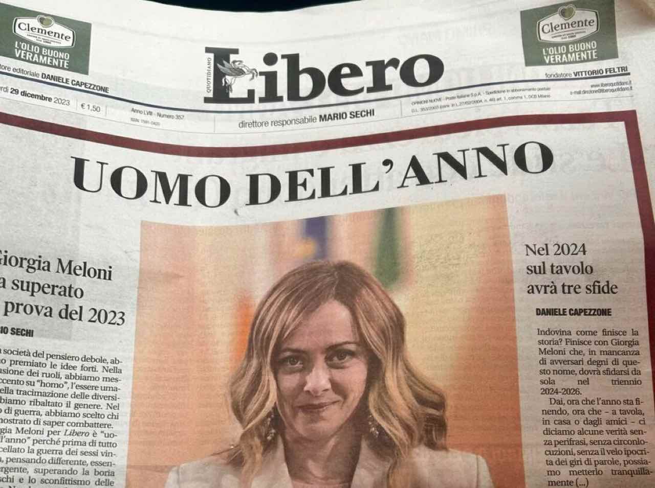 Giorgia Meloni è l'uomo dell'anno secondo Libero la reazione della ...