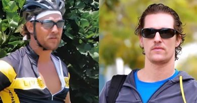 Matthew McConaughey lo appoggia sulla canna della bike e poi cammina